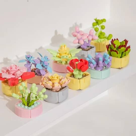 Wizardi Angels Tears Building Brick Mini Potted Plants Set